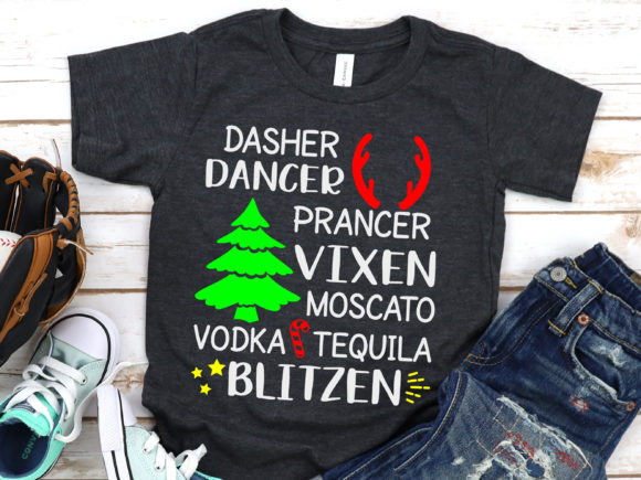 Dasher Dancer Prancer Funny Reindeer Graphics for Crafts