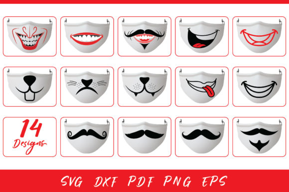 Funny Face Mask SVG Bundle for Graphics & Crafts
