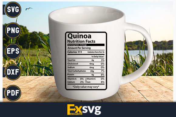 Quinoa Nutrition Facts Graphics for Crafts